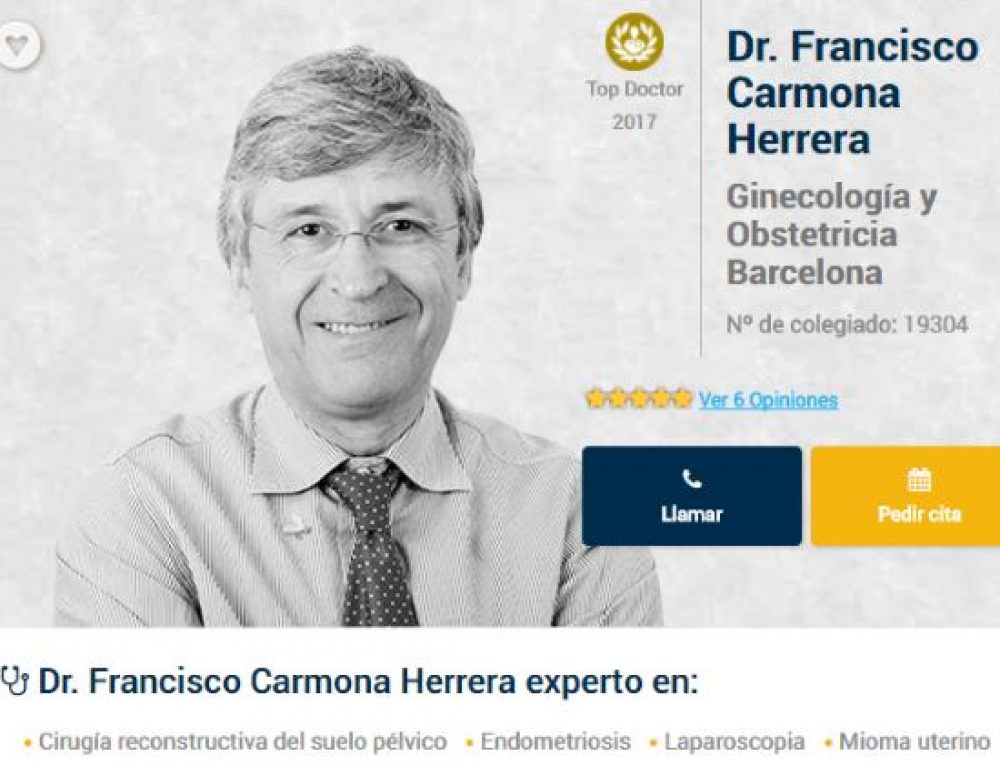 Dr. Francisco Carmona . Ginecólogo y cirujano en Barcelona