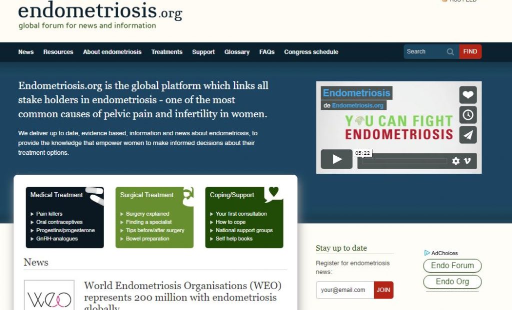 semana de la endometriosis 2020 en endometriosis.org